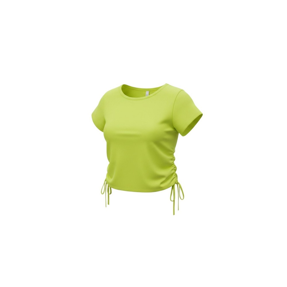 Chocolate T-Shirt Womens Large Yellow Side Cinch Back Cutout CH5261